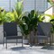 Flash Furniture 2 Pack Gray Stacking Wicker Patio Armchairs, 2PK 2-TW-3WBE073-GY-GG - alternate 1